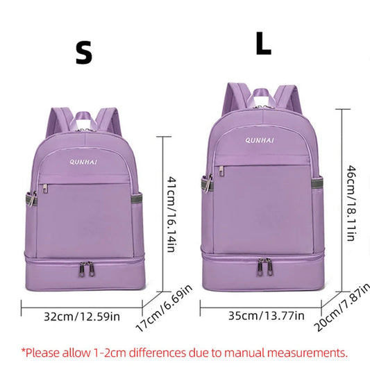 Yoga gym backpack with dry wet shoes pocket and multi-compartment storage - product image