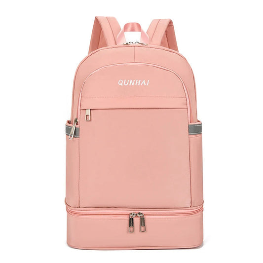Yoga gym backpack with dry wet shoes pocket and multi-compartment storage - product image